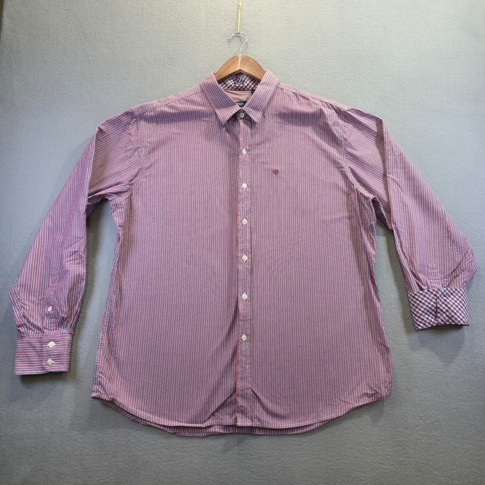 Izod Men's Slim Fit Long Sleeve Button Up‎ Flip Cuff Shirt Size XL